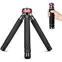 Koolehaoda Camera Mini Tripod Table Stand Desktop Compact Tripod with 1/4" and 3/8" Screw Mount Compatible with DSLR Camera, Monopods, Tripod Head