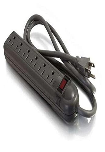 C2G Legrand 6 Outlet Power Strip with Surge Protector, Black Surge Suppressor Power Strip, 125 Volt Power Strip Surge Protector, 1 Count, C2G 29300