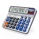 Desktop Calculator Extra Large 5-Inch LCD Display 12-Digit Big Number Accounting Calculator with Giant Response Button, Battery & Solar Powered