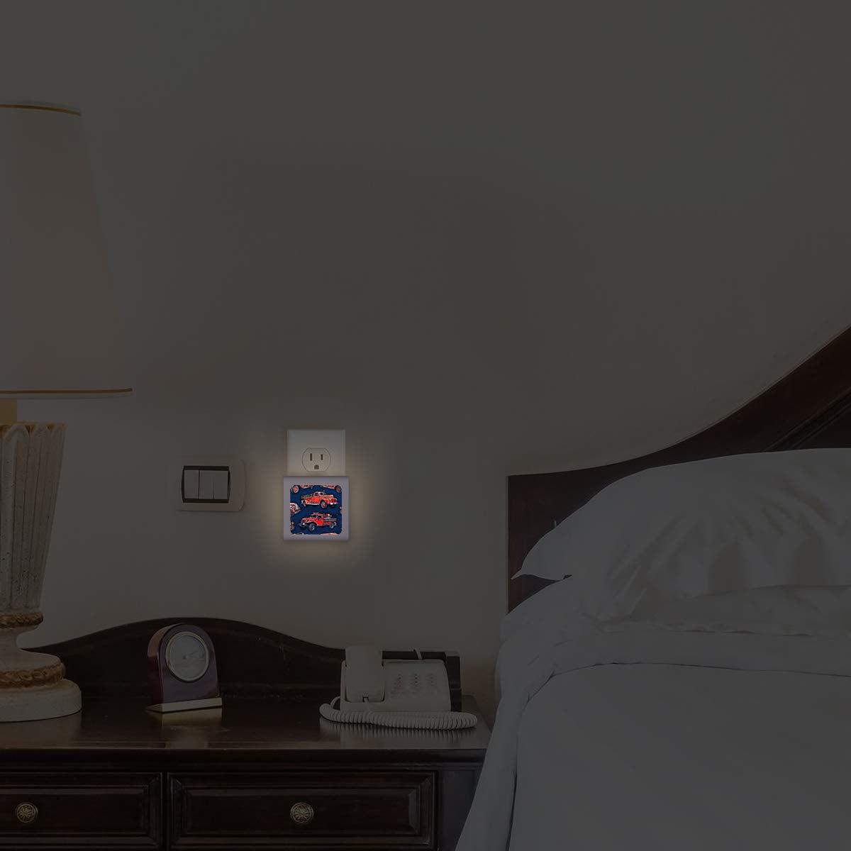 Plug in Dimmable LED Night Light with Dusk to Dawn Auto Sensor Adjustable Brightness Warm Light Auto On-Off Nightlight for Bathroom Hallway Nursery