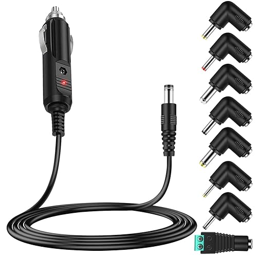 Czepa 12v Car dc Charger Power Cord with 8 Connectors for Cigarette Lighter Portable DVD Player, Car DVR, GPS, Bluetooth Speakers, Breast Pump, Car…