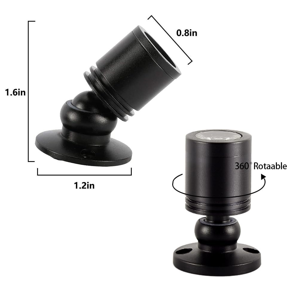 Megrezo Dimmable 12V LED Mini Spotlights with Remote Control Dimmable - 1.5W Daylight 6500K, Tiny Spotlights for Displays with Dimmer, Black - Pack