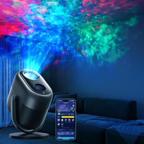 Govee Star Projector Lights, 7-Zone Colorful Nebula Effect, Compatible with Matter, 540ft² Coverage, LED Ceiling Lights for Bedroom, 50+ Scenes, 18