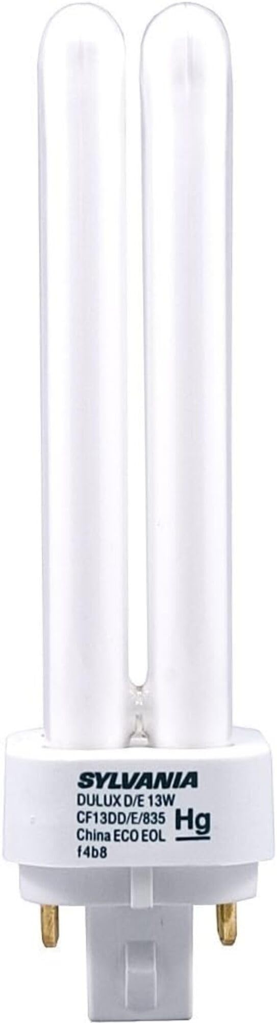 (25 Pack) Sylvania 20671 CF13DD/E/835/ECO 13-Watt 3500K 4-Pin Double Tube Compact Fluorescent Lamp