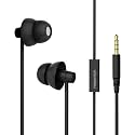 MAXROCK (TM Unique Total Soft Silicon Sleeping Headphones Earplugs Earbuds with Mic for Cellphones,Tablets and 3.5 mm Jack Plug (Black)