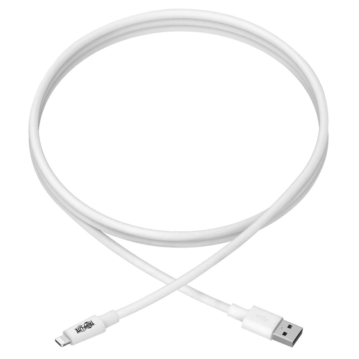 Tripp Lite Apple MFI Certified 10-Feet 3M Lightning to USB Cable Sync Charge iPhone/iPod/iPad - White (M100-010-WH)