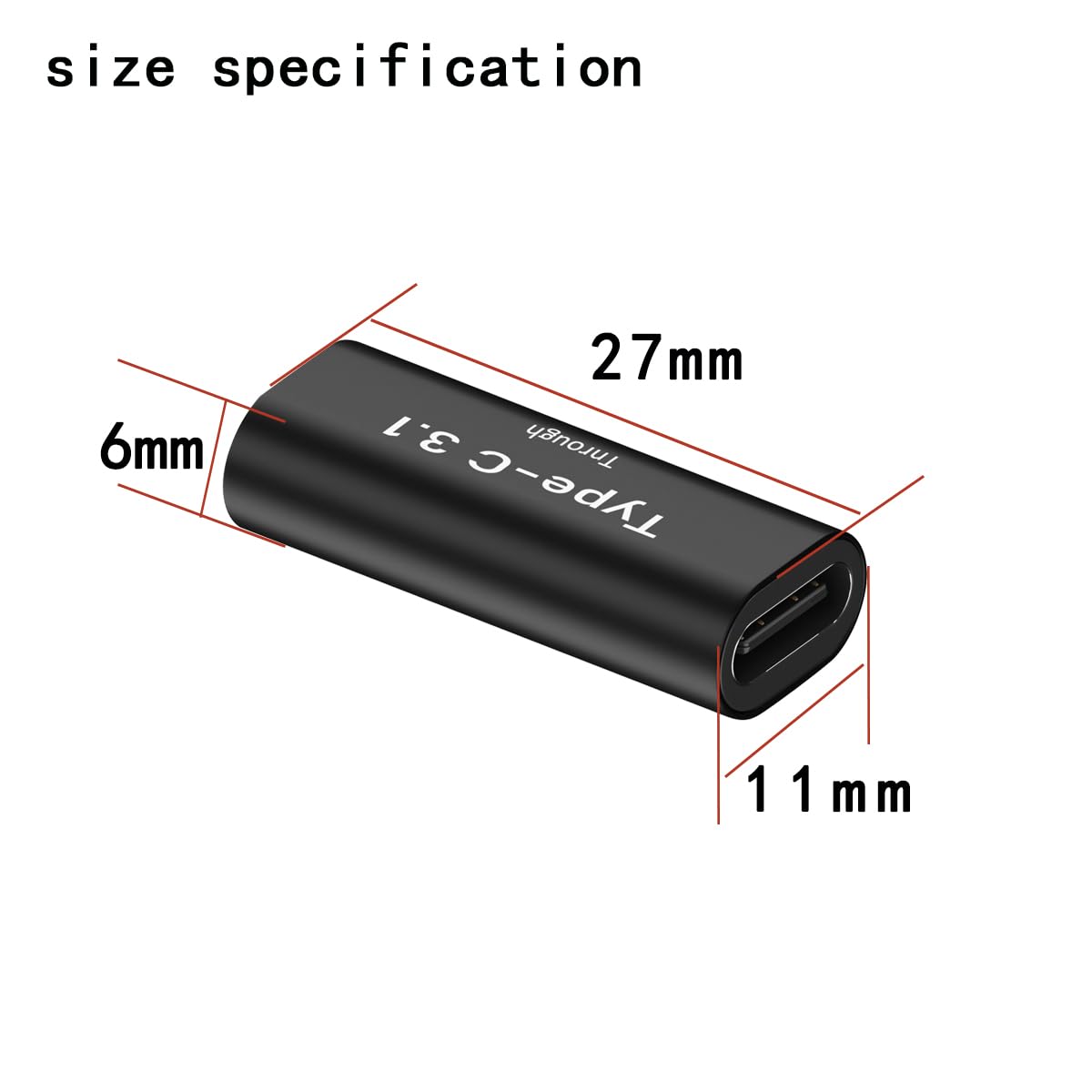 rgzhihuifz Type-C Female to Type-C Female Adapter, Converter, Support Data Synchronization and Charging, Suitable for Mobile Phones, Computers…