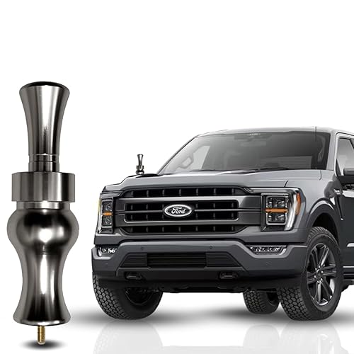 Duck Call Truck Antenna, Short 5.5 Inch Heavy Duty Anodized Aluminum Radio Antenna, Universal Kit Fits Most Trucks Including F150, F250, Clear Signal