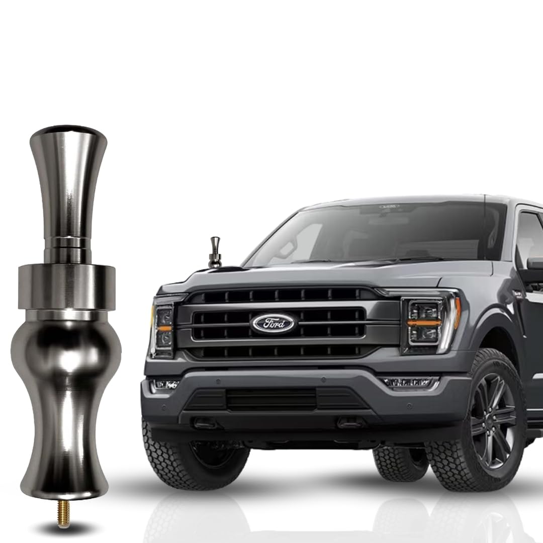 Duck Call Truck Antenna, Short 5.5 Inch Heavy Duty Anodized Aluminum Radio Antenna, Universal Kit Fits Most Trucks Including F150, F250, Clear Signal
