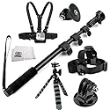 SSE Accessory Kit for GoPro HERO+, HERO4 Session, HERO4, HERO3+, HERO3, HERO2, HERO, & HERO+ LCD. Includes SSE 48" High Grade Heavy Duty Extendable