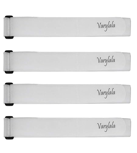 4 Pcs Varylala Versatile Hook and Loop Cable Ties Straps Tie downs Fastening Securing Straps (40"x1.5", White)
