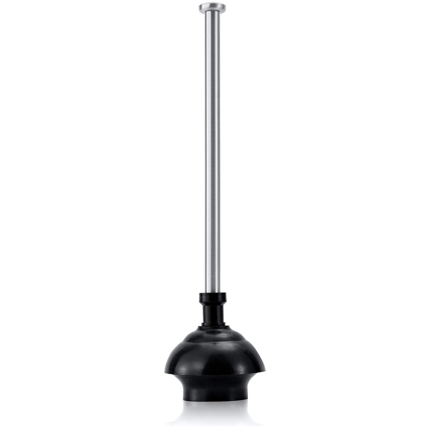ToiletTree Stainless Steel Toilet Plunger – Heavy Duty with Holder for Bathroom & Cleaning Essentials – 6.5"x6.5"x18.5"