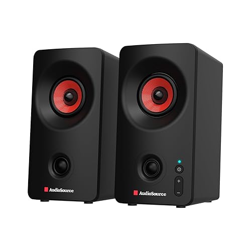 Audiosource Desktop PC Speakers with Bluetooth 5.3, USB-C Plug & Play, 2.0 Stereo Computer Speakers with Dual 2" Drivers, AUX Input, LED Indicator