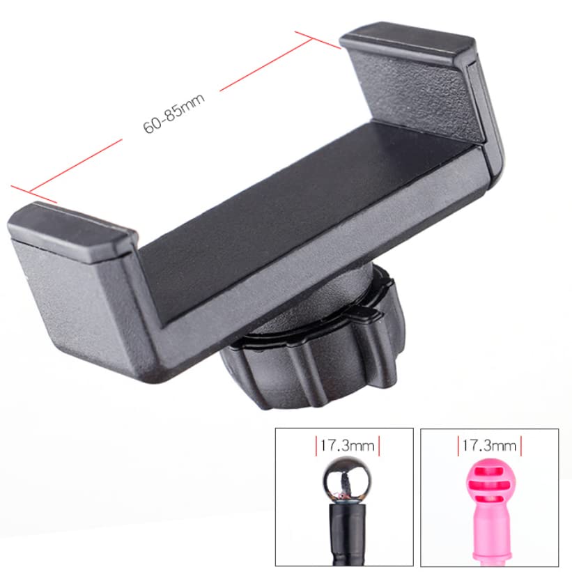 VizGiz 2 Pack Ring Light Phone Holder Replacement Clamp 17mm Rotate Ball Hole Clip Base for Hose Gooseneck Support Stand Live Broadcast Tripod Monopod