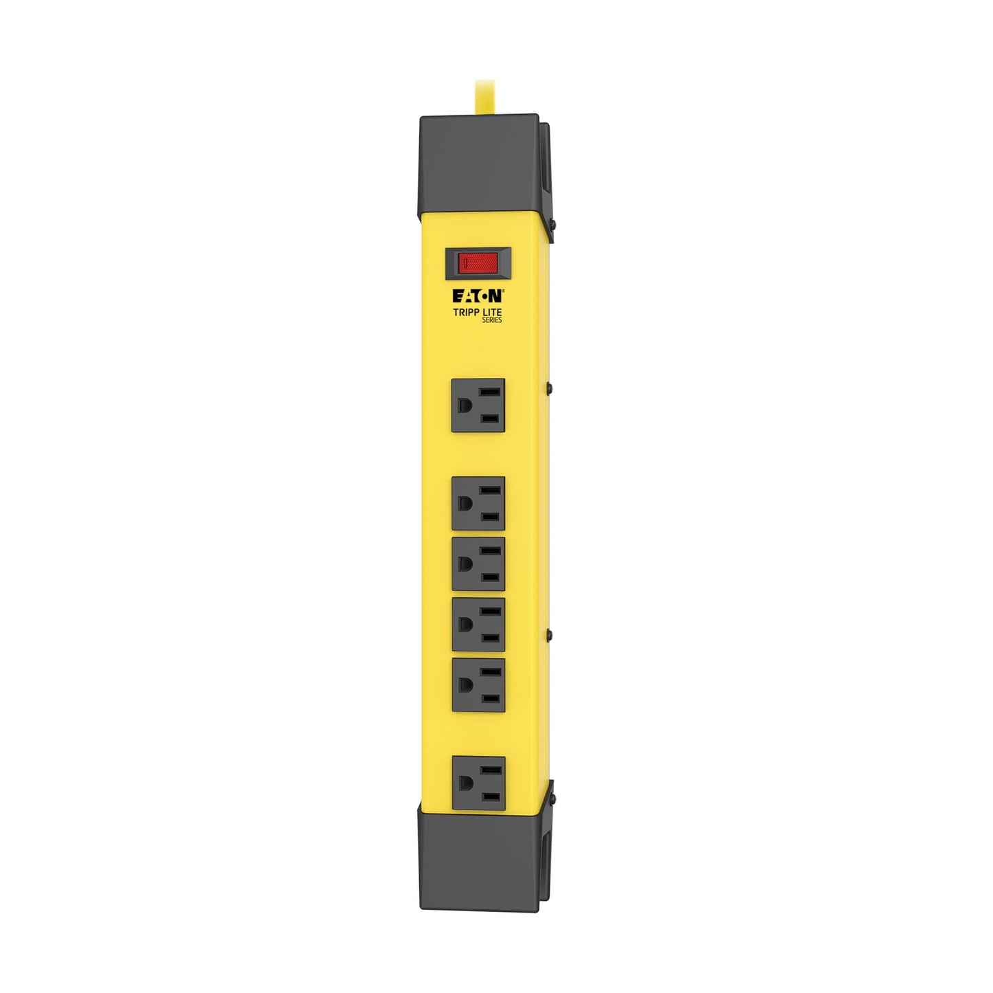 Tripp Lite Eaton TLM609GF Heavy Duty Power Strip with GFCI Plug, Yellow Metal Housing, 6 Outlets, 9 Foot / 2.7 Meter Cord, Keyhole Mounting Slots