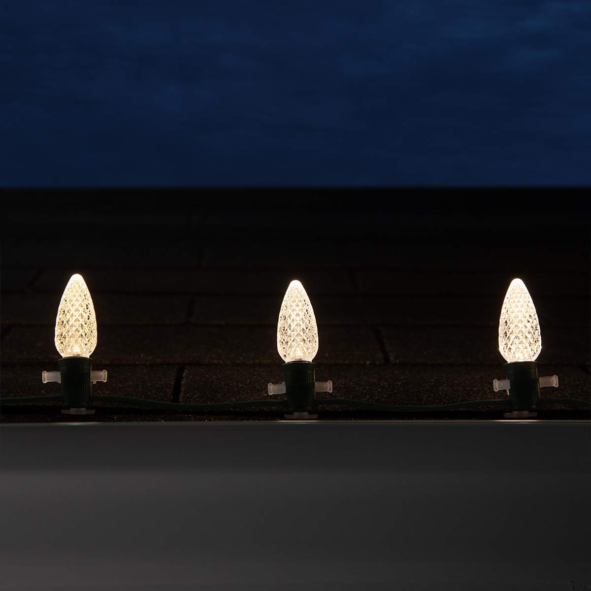 Wintergreen Lighting 25 Pack OptiCore LED C9 Warm White Christmas Light Bulbs - White Bulbs C9 LED Christmas Lights Heavy Duty Shatterproof E17