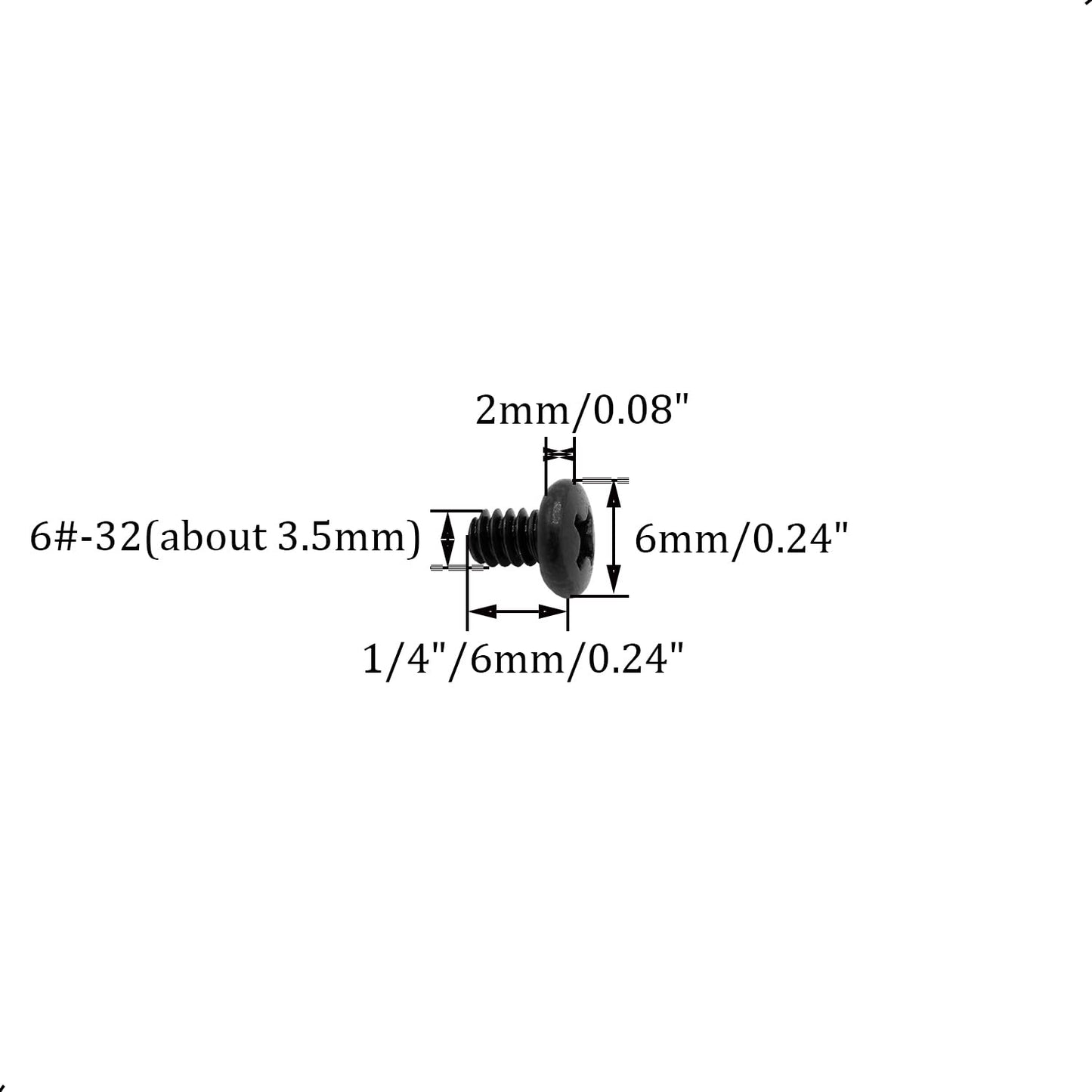 50pcs Hard Drive Screws 3.5 inch,Stainless Flat Phillips Head HDD 6#-32 x 1/4" Mounting Screw for Computer PC Laptop Case,3.5" Black