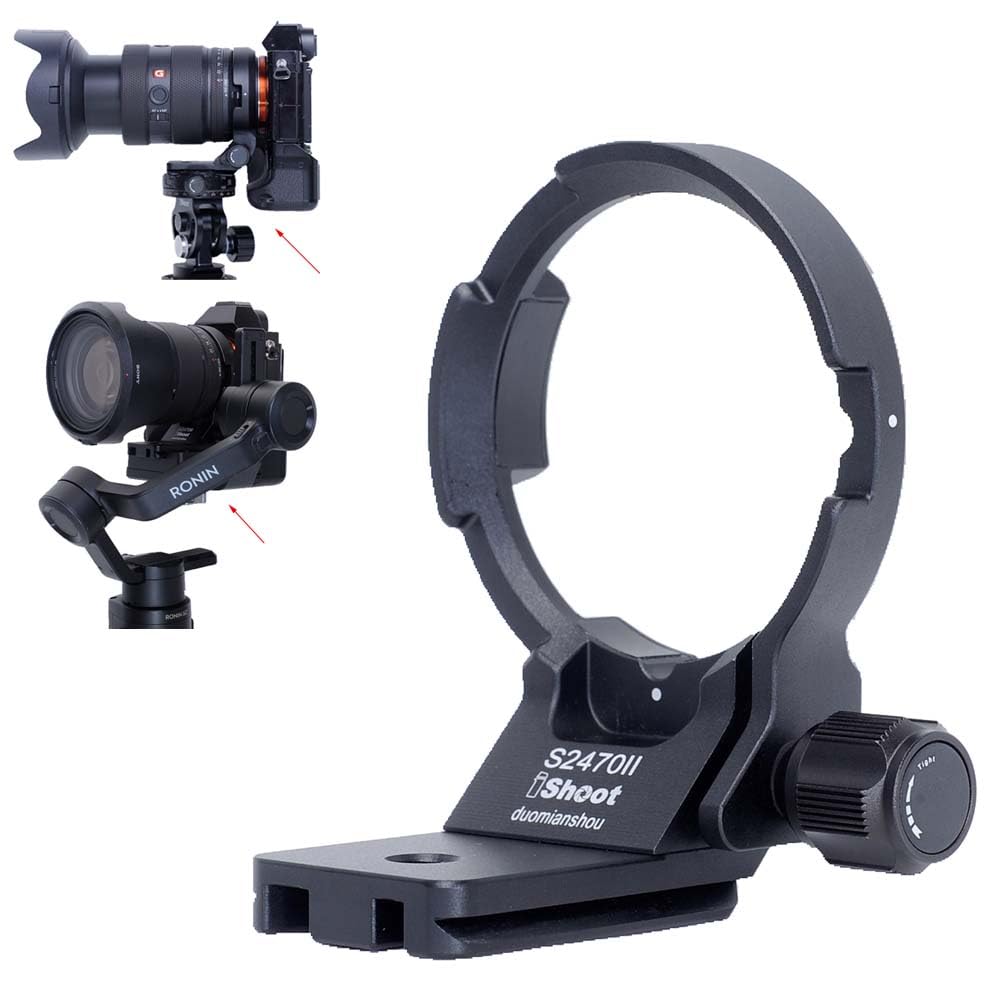 iShoot Lens Collar Tripod Mount Ring Compatible with Sony FE 16-35mm F2.8 GM II, FE 20-70mm F4 G, FE 24-70mm f/2.8 GM II, Support Compatible