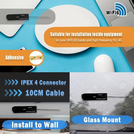 Maswell Internal Antenna Triple Band WiFi for wimax zigbee Bluetooth wifi2.4G wifi5G WiFi 6 Bands High Gain ipex 10cm