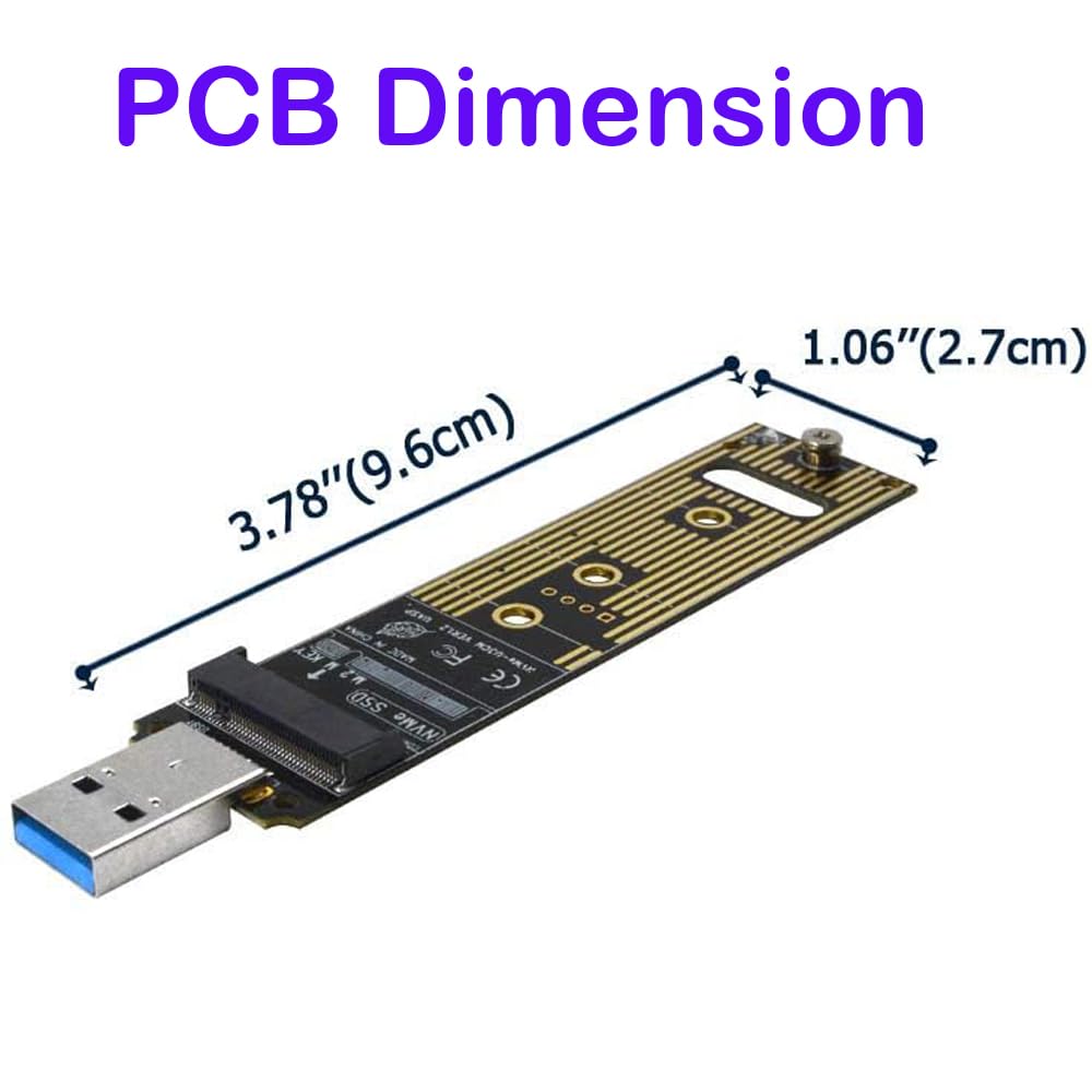 Sintech nVME USB SSD Card, USB 3.0 M.2(NGFF) M Key External Case Box with USB 3.1 Type C Connector