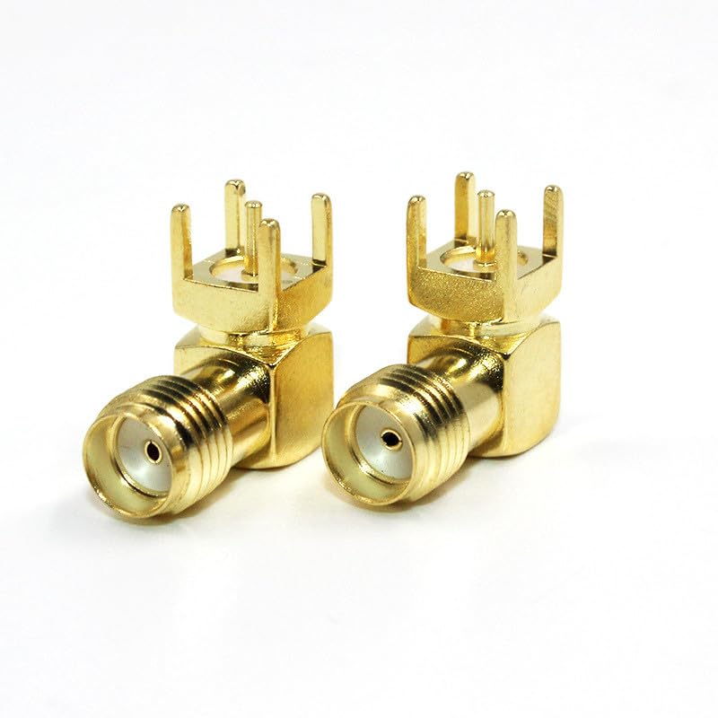 bnafes SMA Female Jack Right Angle Solder PCB Mount RF Connector Adapter 4pcs