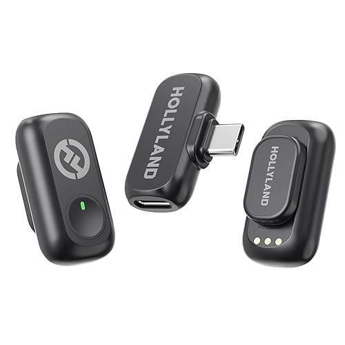 Hollyland Lark A1 Wireless Microphone for iPhone & Android, 48kHz/24-bit Studio Audio, 3-Level Noise Cancellation, 200m Range, Magnetic Mini Mic for