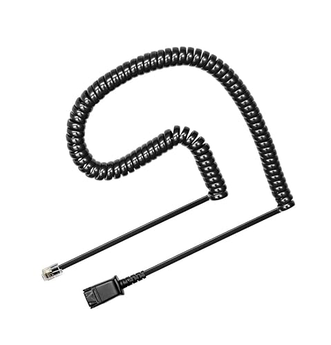 U10P-S Adapter Reversed Cable Compatible with Plantronics QD Headsets Works with Grandstream Snom Yealink Phones