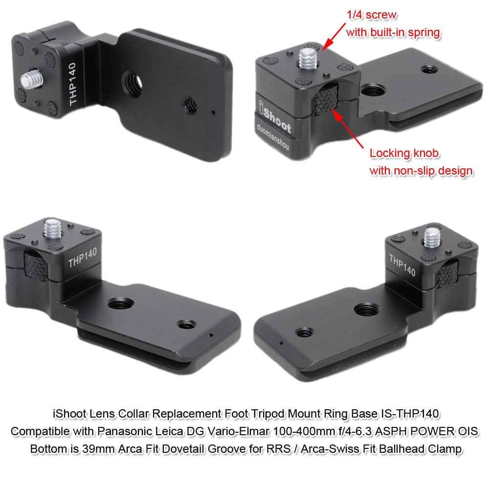Lens Collar Stand Replacement Foot Tripod Mount Ring Base Compatible with Panasonic Leica DG Vario-Elmar 100-400mm f/4-6.3 ASPH Power OIS, Bottom