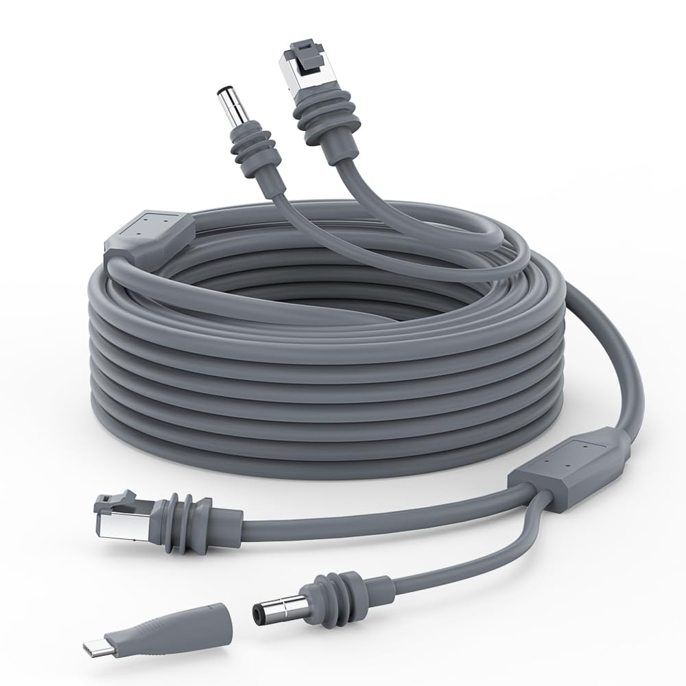 XTAR Starlink Mini Cable 2 in 1, 16.4FT/5M DC/USB C Charging + RJ45 Ethernet Cable for Starlink Mini Power Supply Waterproof