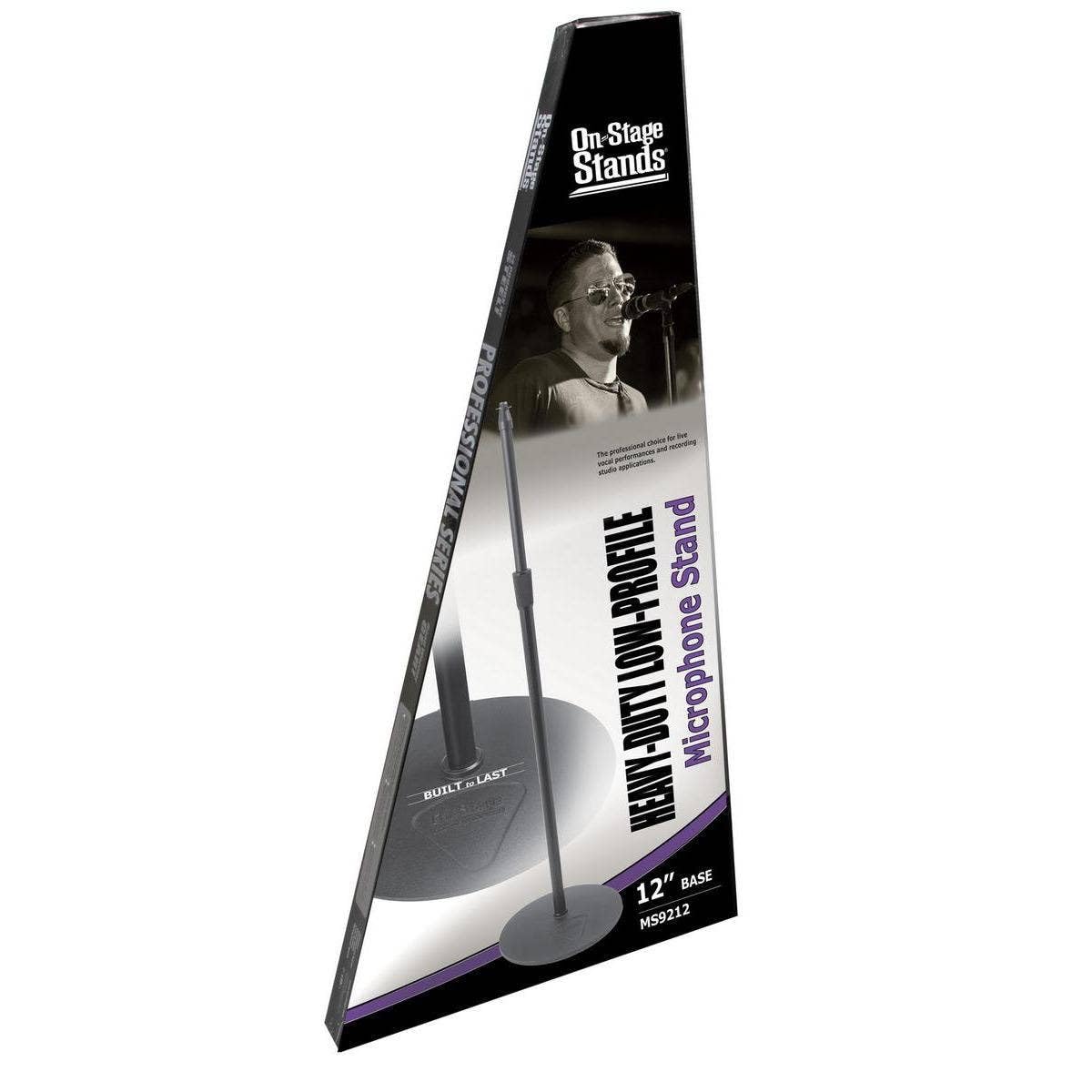 OnStage On-Stage MS9212 Heavy-Duty Low Profile Microphone Stand with 12" Base, Black