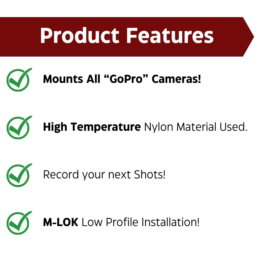 MLOK Action Camera Mount - for GoPro/Rail Mounts Bracket Adapter for Action Cameras
