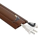 UT Wire 5-Feet Cord Protector with 3-Channels for Floor, Brown