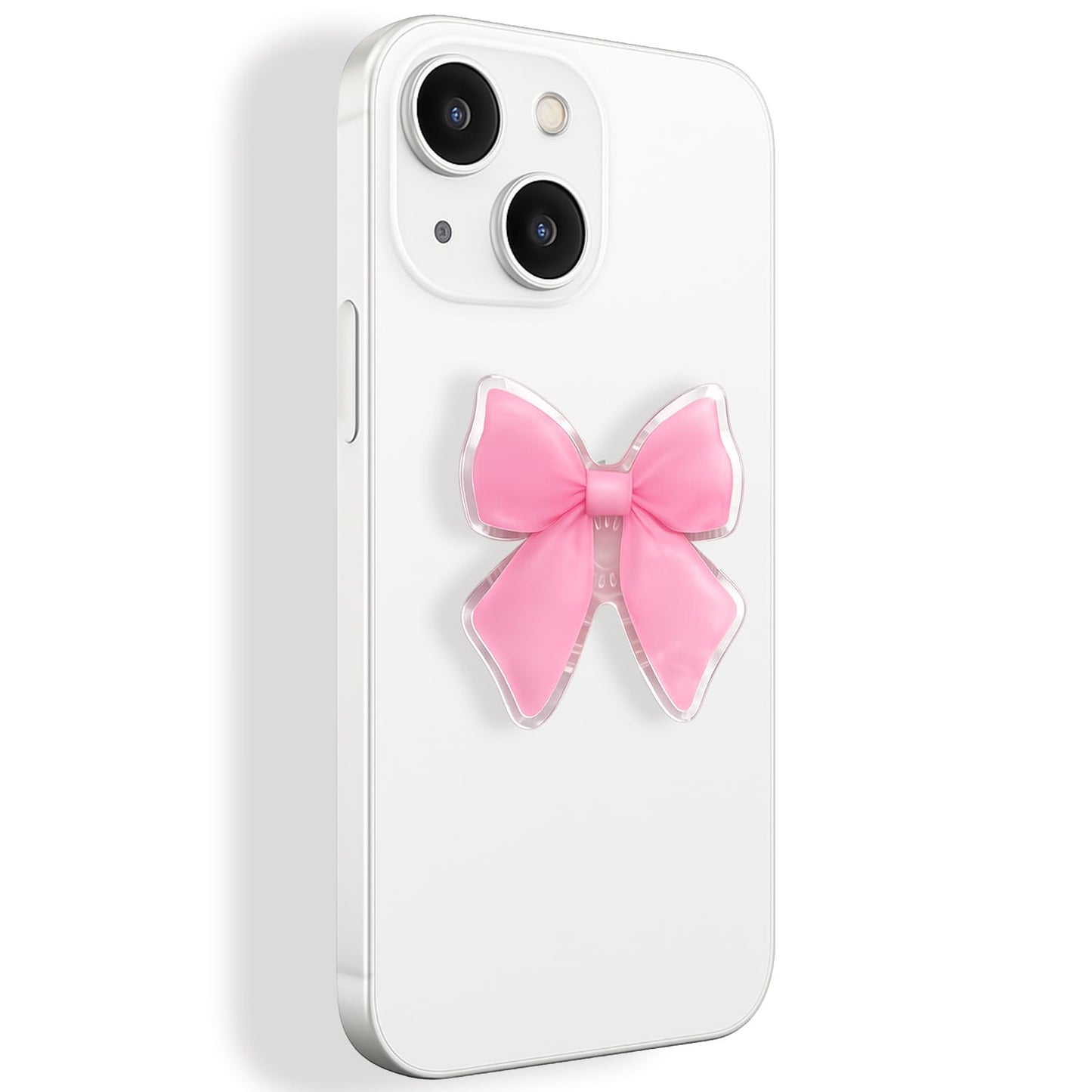 Cute Pink Bow Kindle Grip, for with Kindle E-Readers, iPhones and Smartphones,Rotating Folding Elastic Base, A Gift for Book Lover