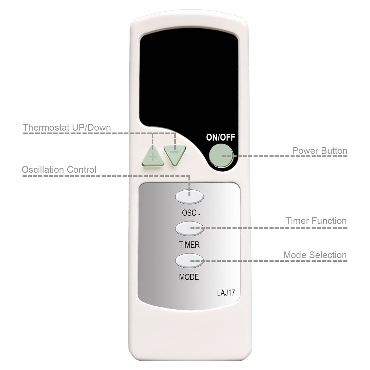 Replacement for Optimus Oscillating Tower Heater Fan Remote Control for Model H-7315