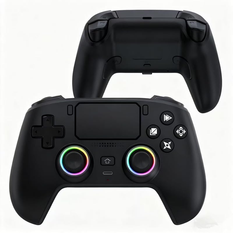 Wireless Pro Controller For PS5/PC/MAC/iOS/Android/Steam Deck, Gamepad with RGB Lights/Hall Effect Joystick Trigger/Vibration/switchable