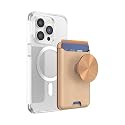 PopSockets Phone Wallet for MagSafe, Phone Card Holder with Grip, Gold - Tan Nigiri