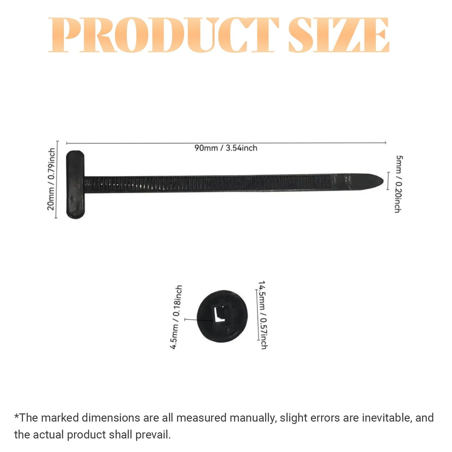 Nylon Universal Cable Tie Buckle - (20/50/100Pcs) Pin and Button Zip Ties Self-Locking, Multipurpose Plastic fastening Straps Tool for Car Quick