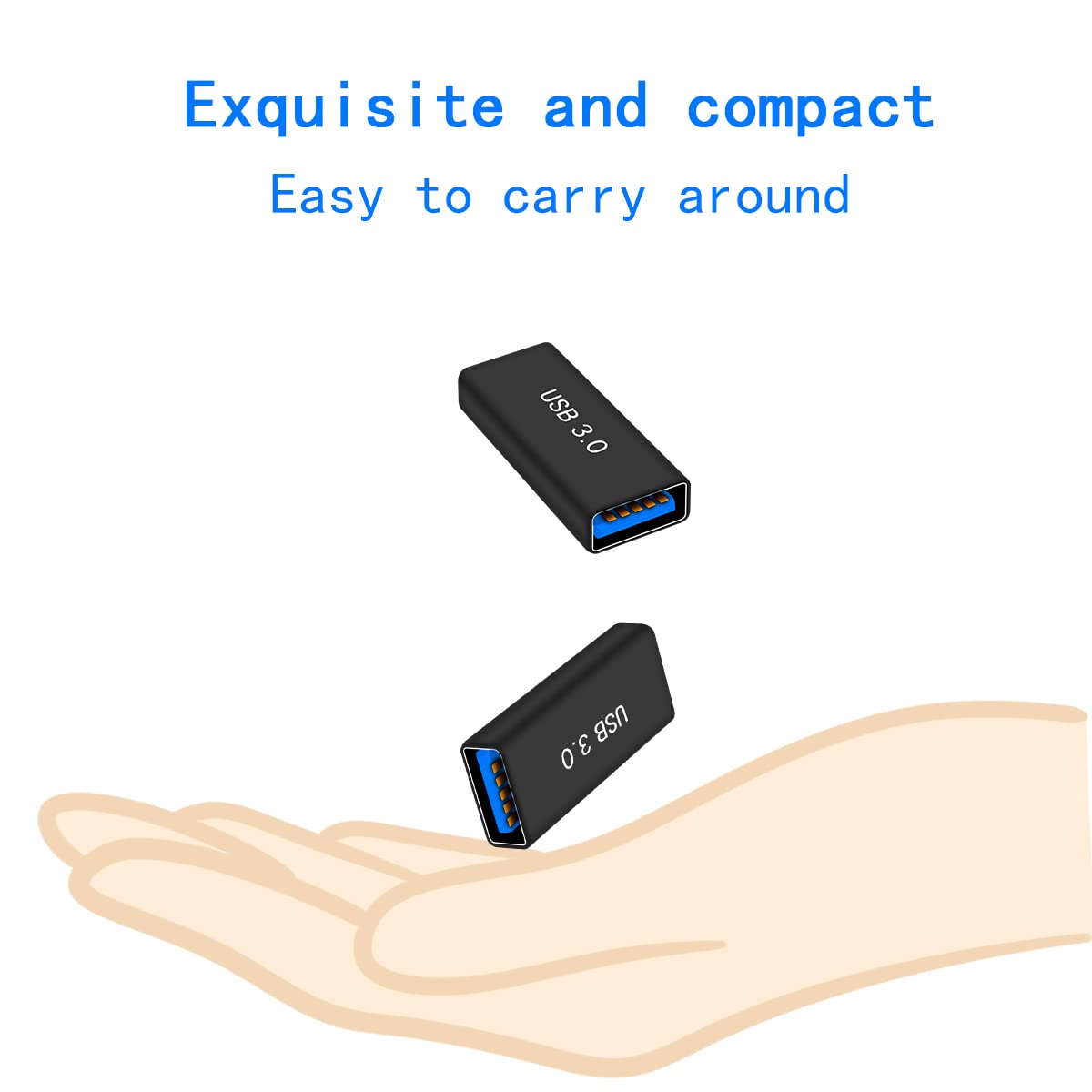 ZJKJHJY USB 3.0 Type A Female to Female Extension Adapter, USB to USB Adapter,4 Pack