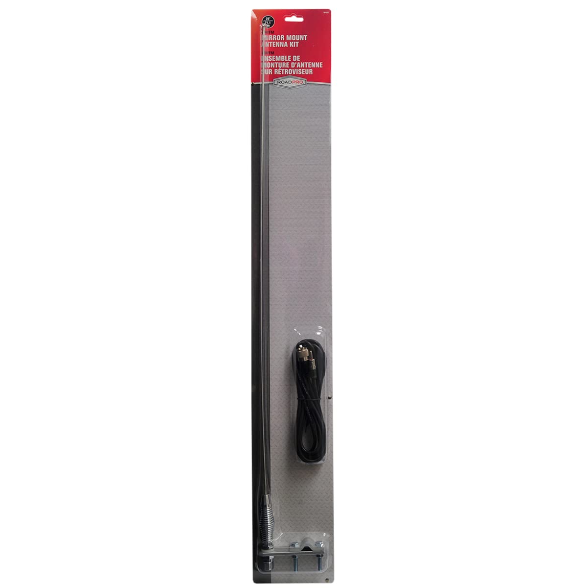 RoadPro (RP-557) 28" AM/FM Mirror Mount Stainless Steel Antenna Kit with 2" Shock Spring