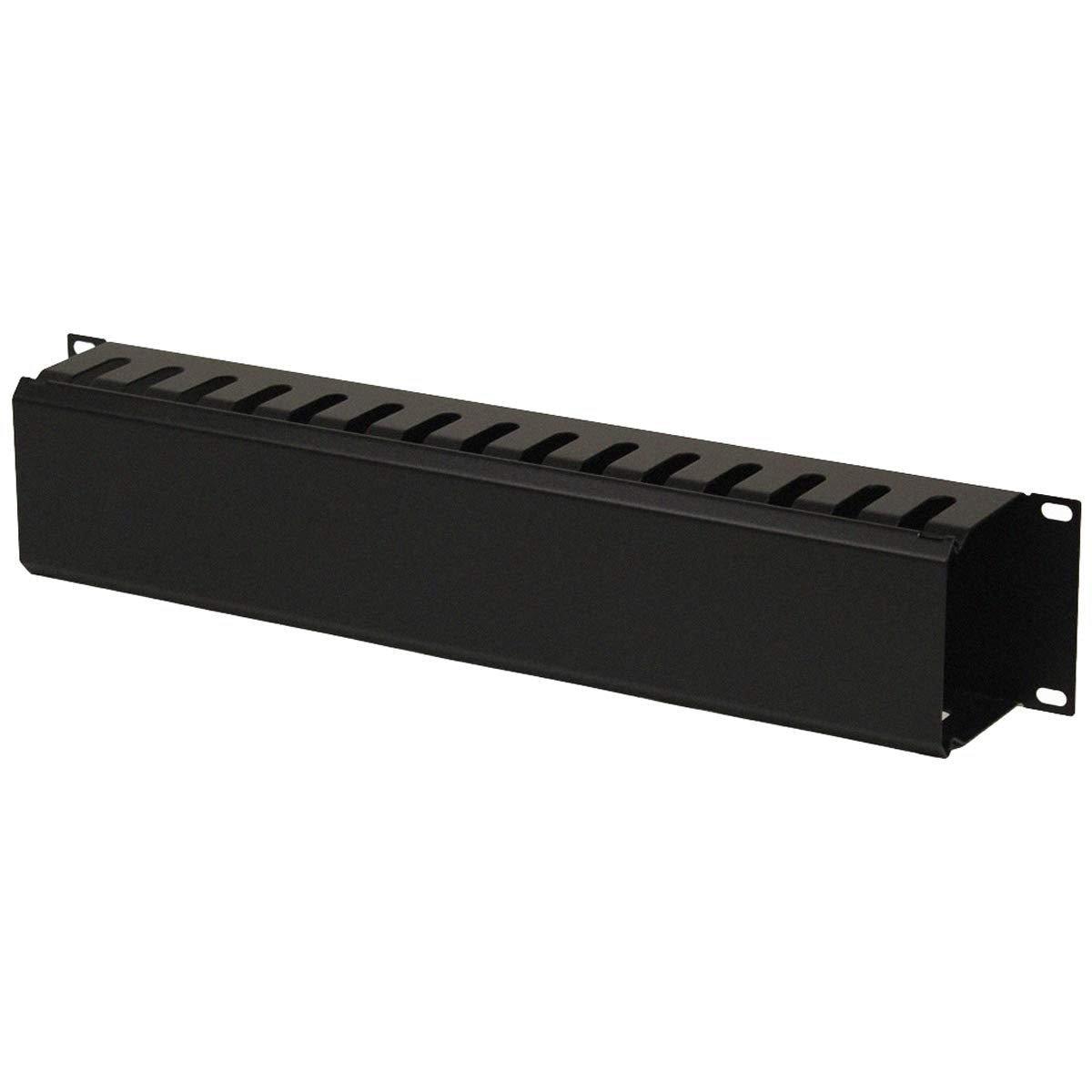 NavePoint 2U Metal Rack Mount Horizontal Cable Manager Duct Raceway for 19 Inch Server Rack