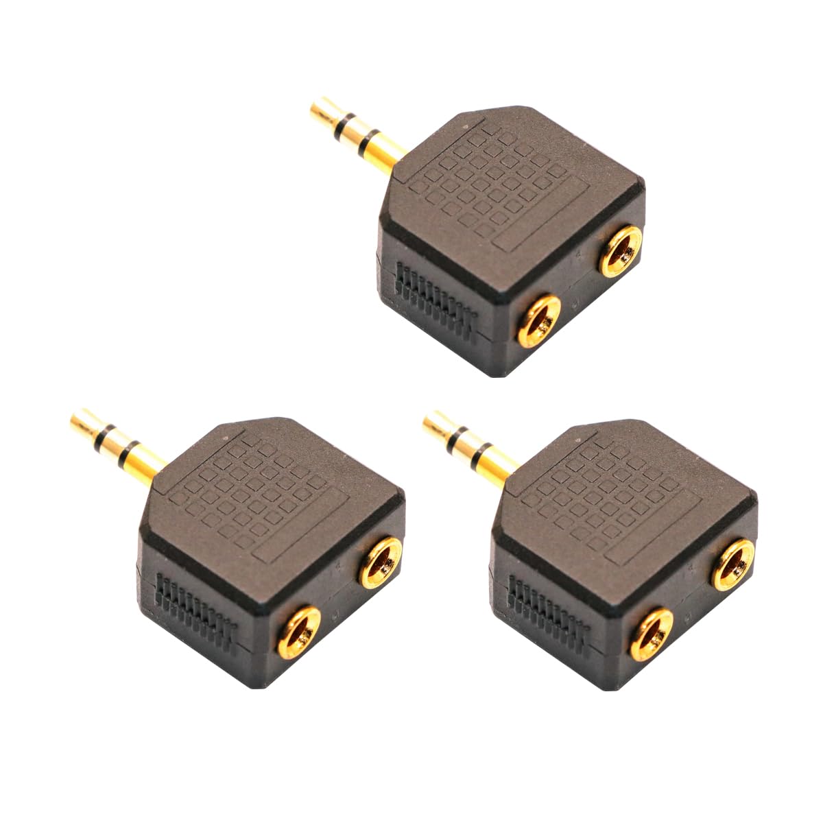 ZJKJHJY 3.5mm Audio Splitter Adapter, 1/8 inch Male to 2X Female Y-Connector, 3-Pack
