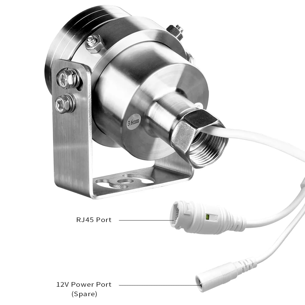 HJT 5MP POE Explosion Proof Camera, 304 Stainless Steel,UltraHD IP Surveillance Camera,Outdoor IP66 Waterproof, 85° View Angle,3.6mm Lens, 98ft IR