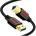 Yeung Qee USB 3.0 Cable A Male to B Male 1 ft,Superspeed USB 3.0 Type A to B Cable Compatible with Printers,Docking Station,External Hard