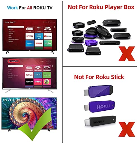 RC280 Universal Replacement TV Remote Control Compatible with All TCL Roku TVs (Netflix/Sling/Hulu/Vudu)