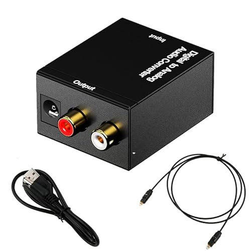 Digital to Analog Audio Converter, Optical/Coaxial/Spdif to RCA, 96KHz Sampling Rate, Gold-Plated Interface It is Suitable for converting Audio from