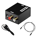 Digital to Analog Audio Converter, Optical/Coaxial/Spdif to RCA, 96KHz Sampling Rate, Gold-Plated Interface It is Suitable for converting Audio from