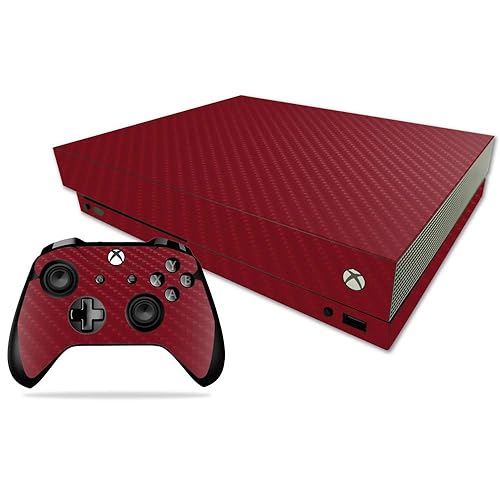 MightySkins Carbon Fiber Skin for Microsoft Xbox One X - Orange | Protective, Durable Textured Carbon Fiber Finish | Easy to Apply, Remove, and Change