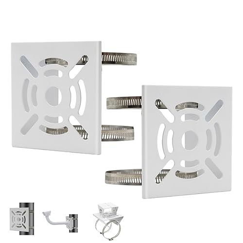 Lighfast 2pcs Universal Wall Mounting Bracket with 4 Loops, Vertical Pole Mount Adapter for CCTV Security Camera PTZ Dome Indoor Outdoor AP Access