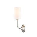 Innovations Lighting 372-1W-PN-S1 Giselle 1-Light Dimmable Wall Sconce Light Fixture with Off-White Shade for Hallway, Bedroom, Dining Room, or Office