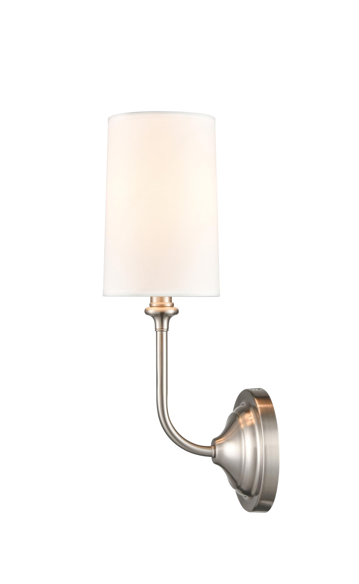 Innovations Lighting 372-1W-PN-S1 Giselle 1-Light Dimmable Wall Sconce Light Fixture with Off-White Shade for Hallway, Bedroom, Dining Room, or Office